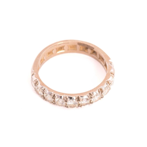 50 - A diamond half eternity ring, comprises ten brilliant-cut diamonds with the size of 3.0 mm, pavé set... 