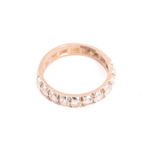 50 - A diamond half eternity ring, comprises ten brilliant-cut diamonds with the size of 3.0 mm, pavé set... 