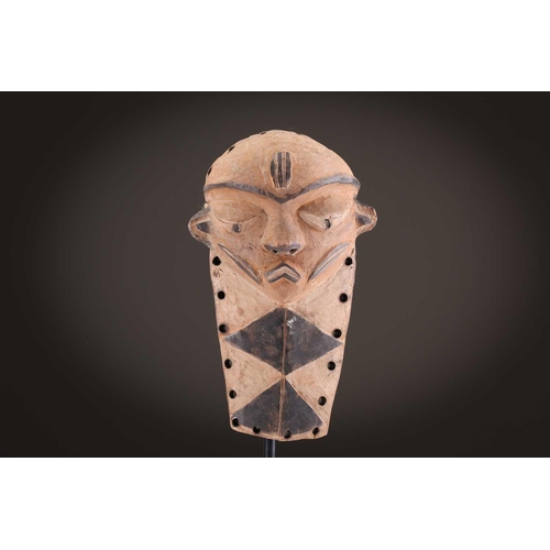 61 - Three Zimba masks, Democratic Republic of Congo, painted in coloured pigments, 29.5cm - 42.5cm; and ... 