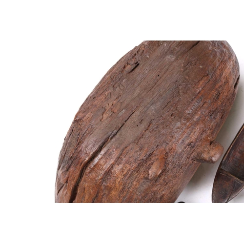 70 - A Luba spoon, Democratic Republic of Congo, with kneeling female handle, 23cm, a Songye spatula, wit... 