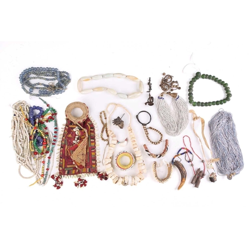 71 - A large collection of principally West African jewellery, to include Ghanaian glass bead necklaces, ... 