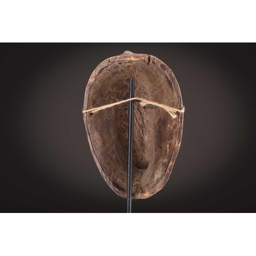 74 - A Ngbaka mask, Democratic Republic of Congo,the hollowed eye sockets painted red & white, the red ey... 