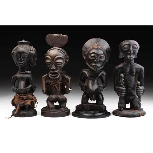 87 - A Luba/Hemba standing male figure, Democratic Republic of Congo, with sculpted coiffure and short be... 