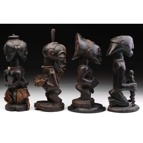 87 - A Luba/Hemba standing male figure, Democratic Republic of Congo, with sculpted coiffure and short be... 