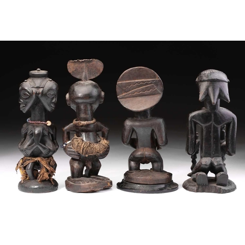 87 - A Luba/Hemba standing male figure, Democratic Republic of Congo, with sculpted coiffure and short be... 