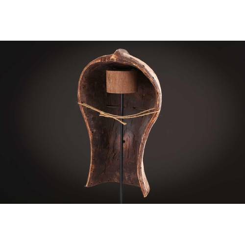 94 - Two Songye Bilume Kifwebe, Democratic Republic of Congo, each with a short pointed crest and oversiz... 