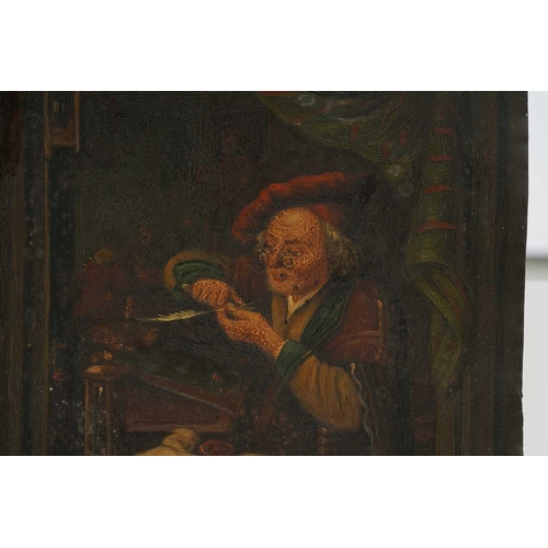 15 - Follower of Gerrit Dow (1613-1675), portrait of an elderly scholar, 19th century oil on copper, 20.5... 