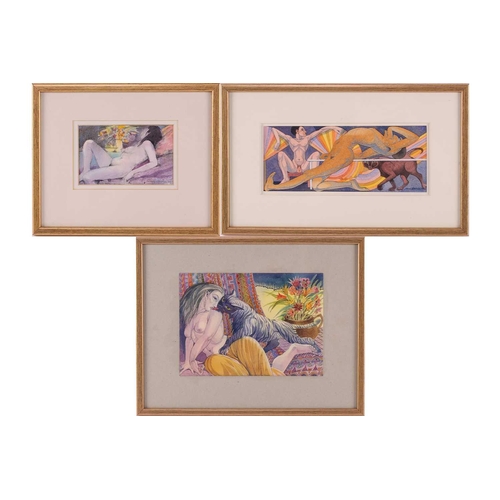 16 - † James Gorman (1931-2005), three watercolours, the largest 17.5 cm x 24.5 cm, each framed and glaze... 