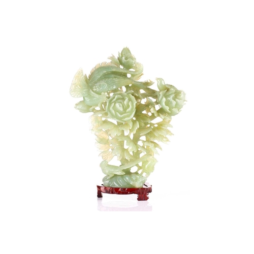 182 - A Chinese apple green jade censor, 20th century, the cover with lion finial, with lion mask and capt... 