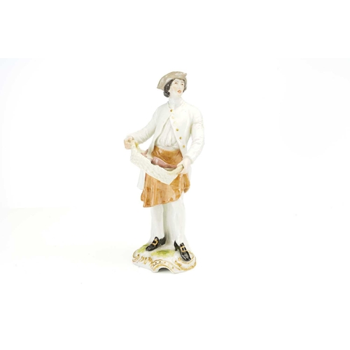 327 - A Royal Copenhagen porcelain figure (No 456) of a young faun seated on a classical column watched by... 