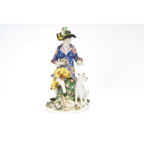 332 - A late 19th century Continental porcelain figure of an 18th century 