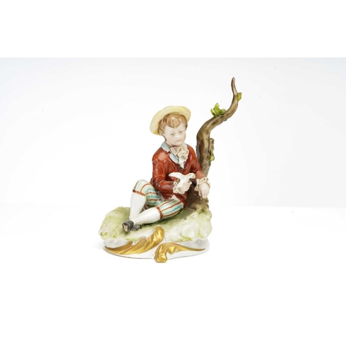 332 - A late 19th century Continental porcelain figure of an 18th century 