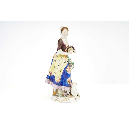 332 - A late 19th century Continental porcelain figure of an 18th century 