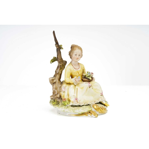 332 - A late 19th century Continental porcelain figure of an 18th century 