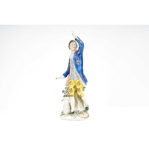 332 - A late 19th century Continental porcelain figure of an 18th century 