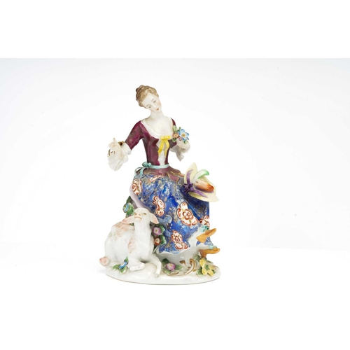 332 - A late 19th century Continental porcelain figure of an 18th century 