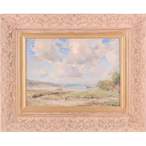 35 - † William Miller Frazer RSA (1864-1961) Scottish, 'Clouds over the Estuary', oil on board, signed to... 