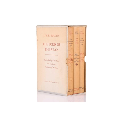 353 - Tolkien (J.R.R.) The Lord of the Rings, 3 volumes in a slip case, George Allen & Unwin Ltd, 'The Fel... 