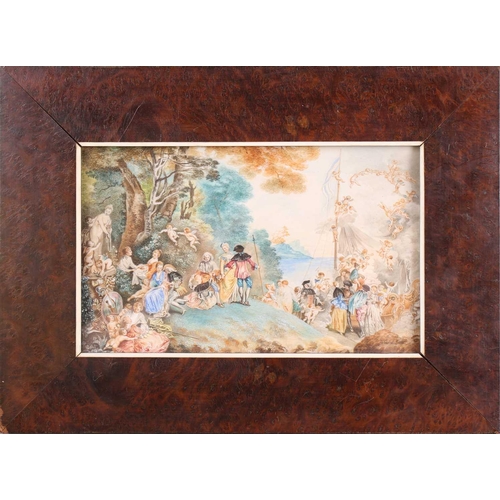 41 - French School, early 19th-century miniature painting on rectangular ivory panel depicting 18th-centu... 