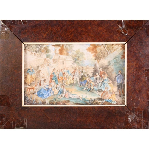 41 - French School, early 19th-century miniature painting on rectangular ivory panel depicting 18th-centu... 