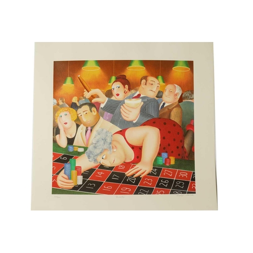 50 - † Beryl Cook (1926-2008), 'Roulette', limited edition coloured print, no. 326/395, titled and signed... 