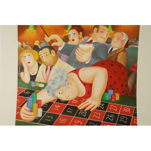 50 - † Beryl Cook (1926-2008), 'Roulette', limited edition coloured print, no. 326/395, titled and signed... 