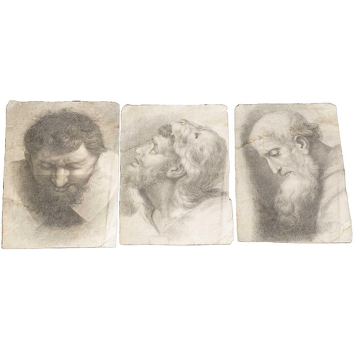 56 - A set of three 18th-century drawings after the old masters, pencil on paper, each 45.5 cm x 32 cm, u... 