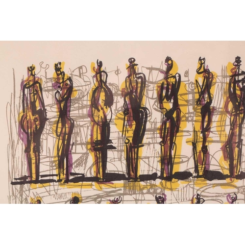 65 - † Sir Henry Moore (1898-1986), 'Thirteen Standing Figures', original lithograph 1958, polished by Ge... 