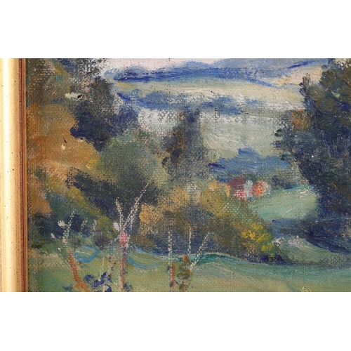 8 - † Hermione Hammond (1910-2005), 'South Downs', oil on canvas, signed lower right ,15.5 cm x 21.5 cm ... 