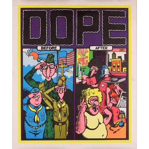 28 - 'Dope: Before and After', an original 1960s counter-culture poster, 69 cm x 58.5 cm, together with a... 
