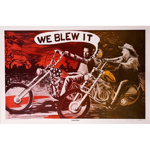 72 - 'Uneasy Riders', and original American political poster depicting Richard Nixon and Spiro T Agnew, u... 