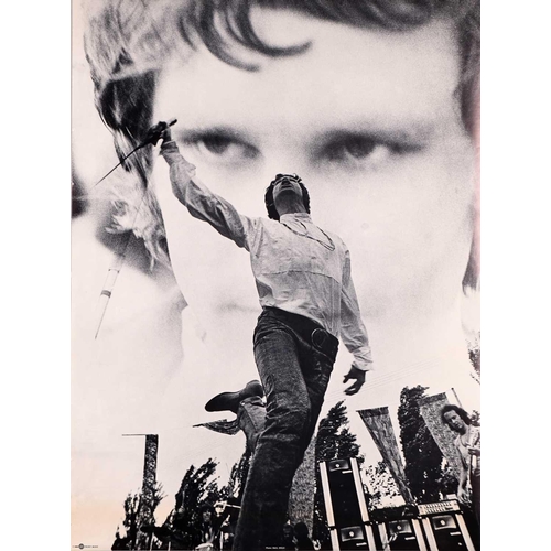 91 - A large 1968 black and white concert poster featuring Mick Jagger, taken by Paul Ryan and printed by... 