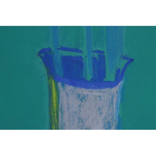 106 - † Mark Leach (1952-2008), 'Blue Arum', signed, pastel, 80 cm x 70 cm, together with, 'Single Rose', ... 