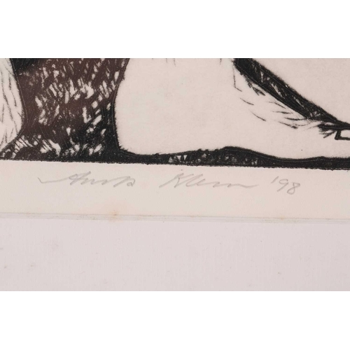 111 - † Anita Klien (b.1960), Australian, 'Dyeing My Hair', drypoint etching, signed dated '98 and numbere... 