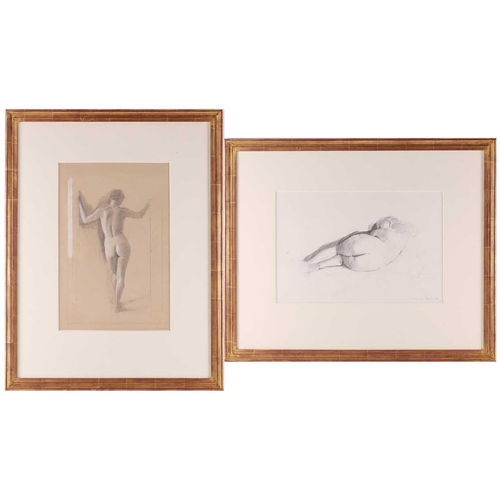 121 - † Nicolas Granger-Taylor (b.1963), 'Reclining Nude', pencil on paper, 30.5 cm x 45 cm, together with... 