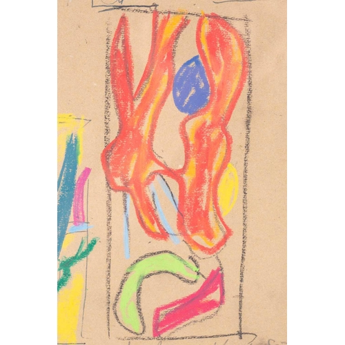 125 - † John Hoyland (1934-2011) British, abstract sketches, pastel and pen on card, signed and dated '87,... 