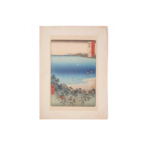 164 - A collection of Japanese woodblock prints including Nirchen in the snow on Sado Island from 