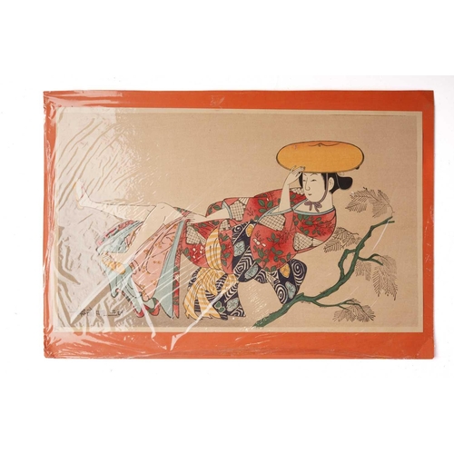 164 - A collection of Japanese woodblock prints including Nirchen in the snow on Sado Island from 