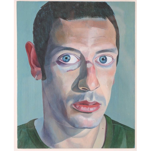 2 - † James Hague (b.1970), 'Self Portrait', oil on board, 25 cm x 20 cm framed and glazed.Private colle... 