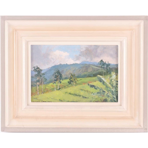 20 - † John Webster (1932-2020), 'From La Couronne, Franschoek', signed, oil on board, Tryon Gallery labe... 