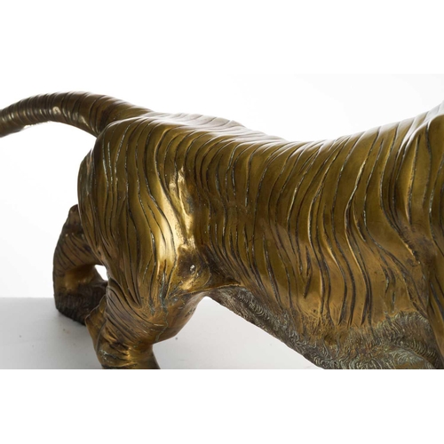 208 - An extremely large 20th-century Japanese cast bronze figure of a prowling Tiger in the manner of Gen... 