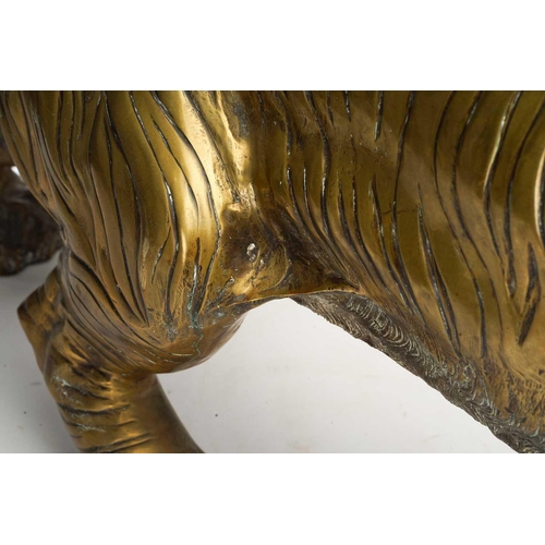 208 - An extremely large 20th-century Japanese cast bronze figure of a prowling Tiger in the manner of Gen... 