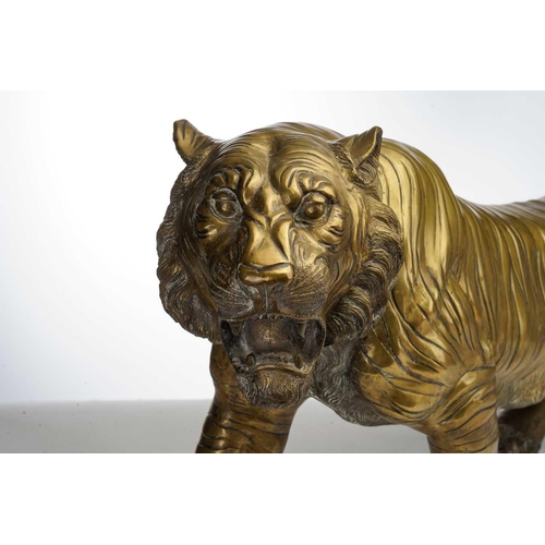 208 - An extremely large 20th-century Japanese cast bronze figure of a prowling Tiger in the manner of Gen... 