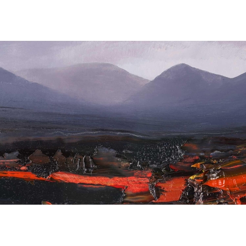 23 - † Chris Bushe RSW (b.1958), 'Early Autumn, Glen Garry', oil on board, Panter & Hall label on the rev... 