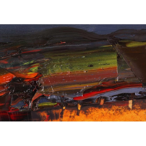 23 - † Chris Bushe RSW (b.1958), 'Early Autumn, Glen Garry', oil on board, Panter & Hall label on the rev... 