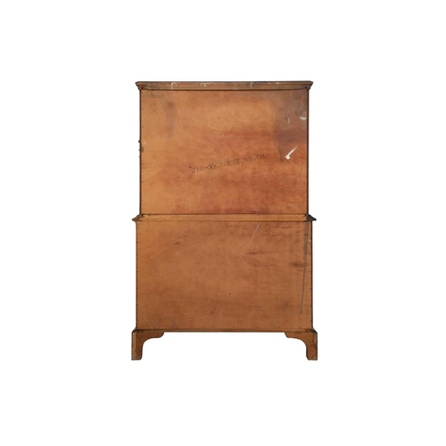 230 - An American James River Collection walnut effect tall boy, late 20th century, the upper section with... 