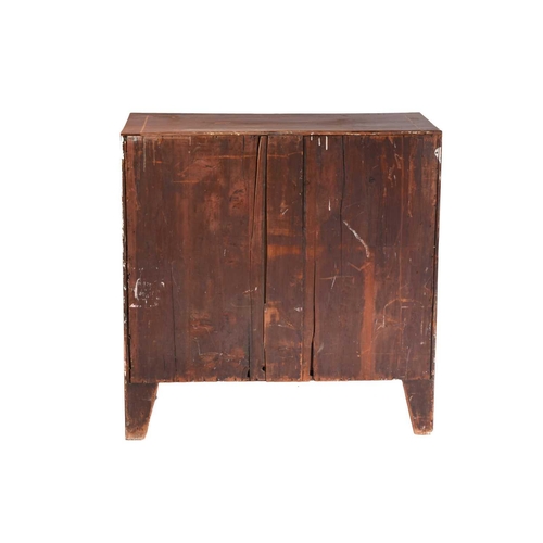 232 - A George III mahogany caddy topped chest of two short over three long drawers with satinwood strung ... 