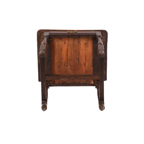 242 - A late 17th-century oak single-drawer side table with a planked top and a single frieze drawer on Do... 