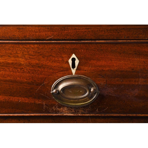 262 - A large George III mahogany chest of two short over four long drawers with simple ebony and satinwoo... 