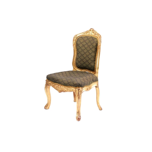 303 - A George III carved mahogany (?) and gilt gesso slide chair in the 